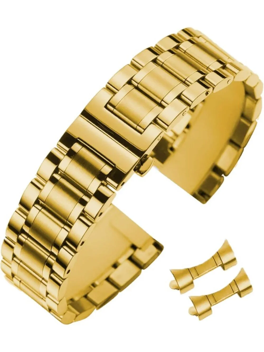 Universal Stainless Steel Watch Band - 14mm to 24mm Adjustable Metal Strap for